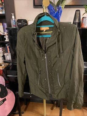Crisca Women's Olive Utility Zip Jacket